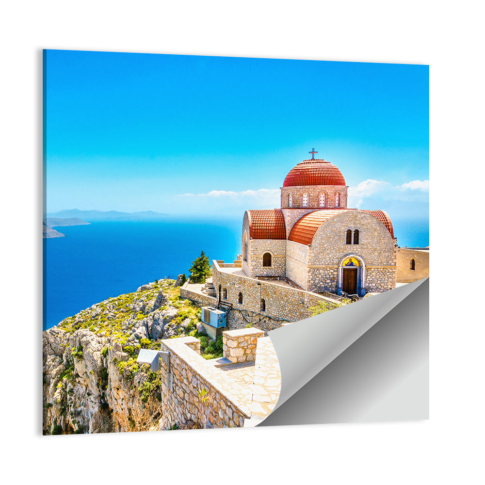 Cliffside Church in Greece Wall Art