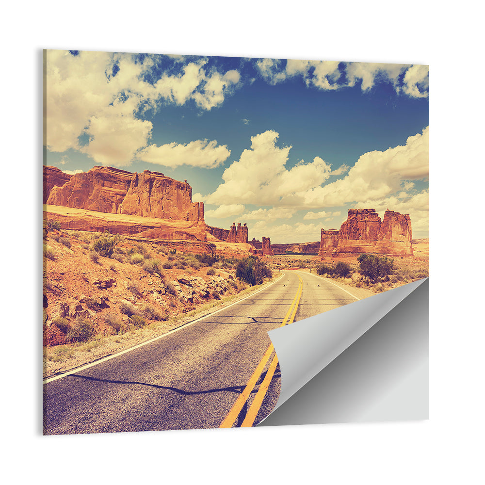 Vintage Desert Road USA Wall Art