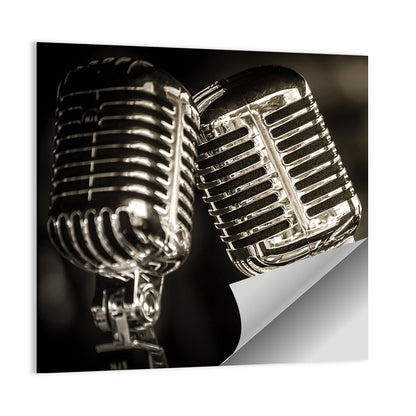 Three Vintage Studio Microphones Wall Art