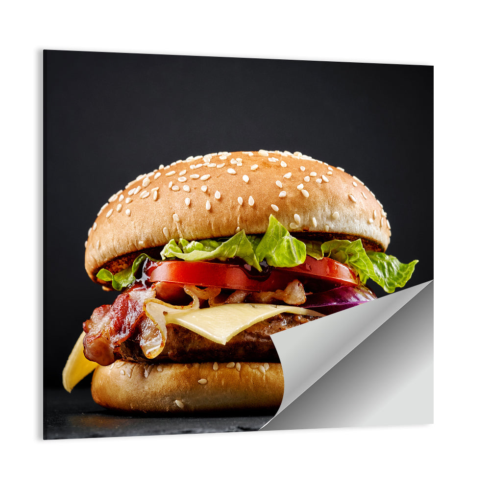Cheeseburger with Bacon Wall Art