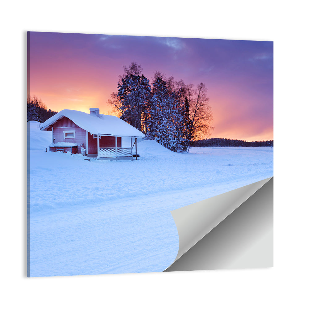 Lapland Sunrise Over Frozen Lake Wall Art