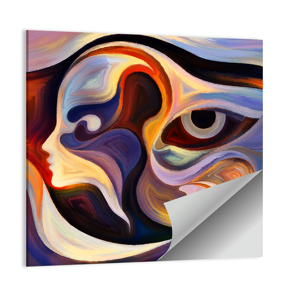 Surreal Profile with Multiple Eyes Wall Art
