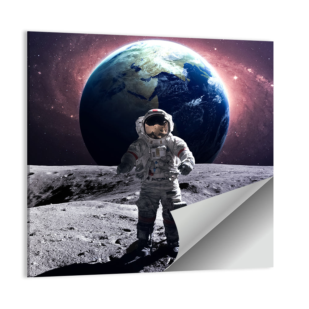 Astronaut at Lunar Spacewalk Wall Art