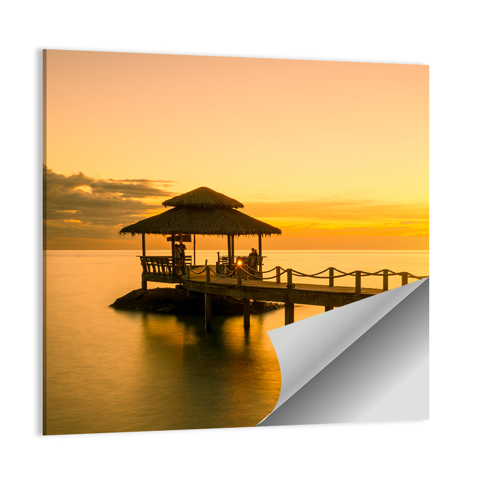 Phuket Wooden Pier at Sunset Wall Art