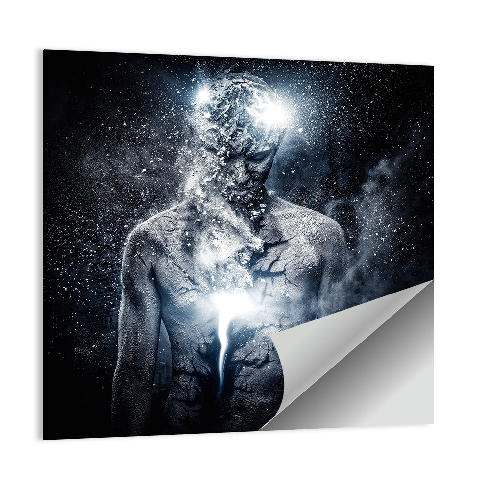 Glowing Core Surreal Portrait Wall Art