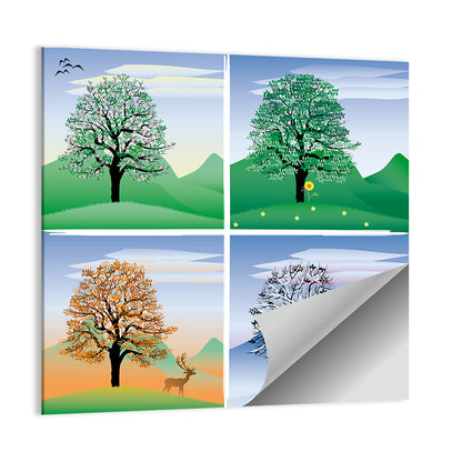 Four Seasons Tree Quadrants Wall Art