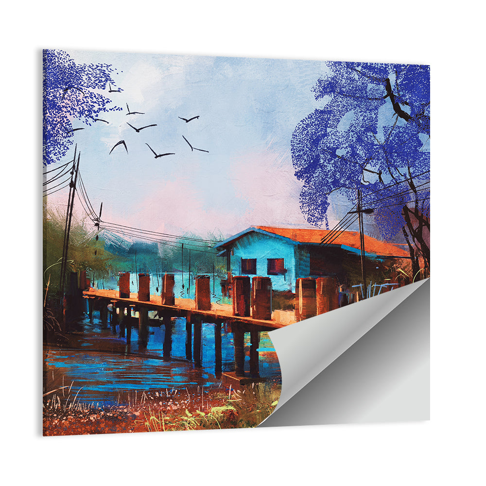 Rustic Fishing Village Pier Wall Art