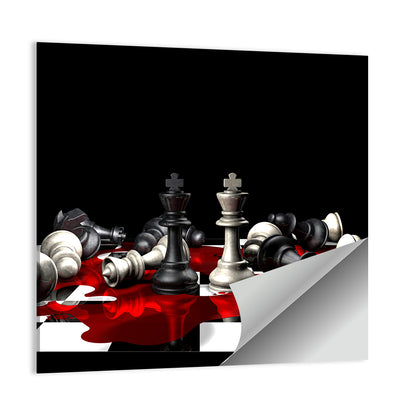 Two Kings on Black Chessboard Wall Art