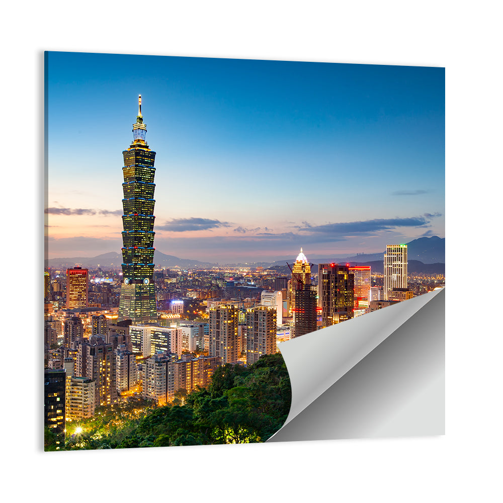 Taipei Skyline at Dusk Wall Art