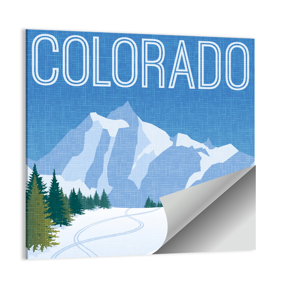 Retro Colorado Ski Scene Wall Art