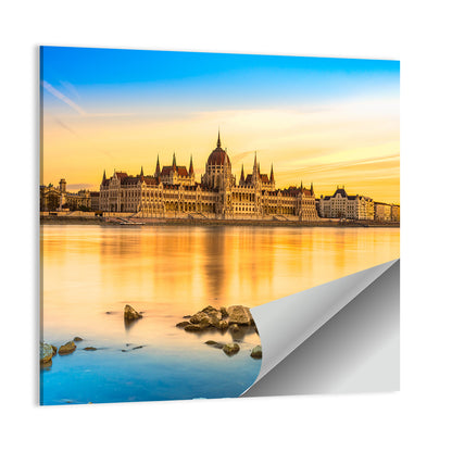 Budapest Parliament at Golden Hour Wall Art