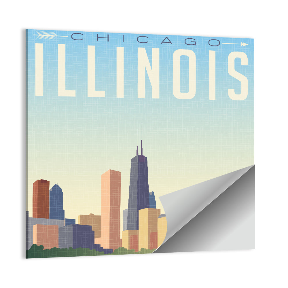 Vintage Chicago Travel Wall Art