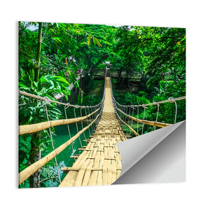 Bamboo Pedestrian Hanging Bridge Wall Art