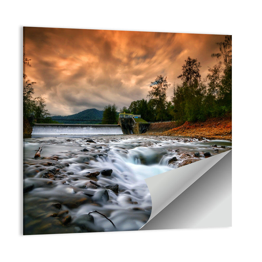 Mentawa Dam at Dusk Wall Art