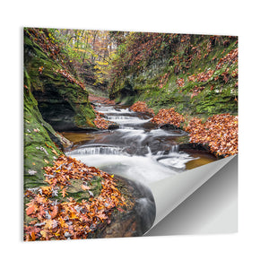 Water cascades in Warren County, Indiana Wall Art