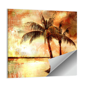 Tropical Beach Sunset Artwork Wall Art