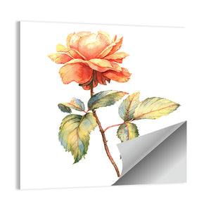 Orange Rose Illustration Wall Art