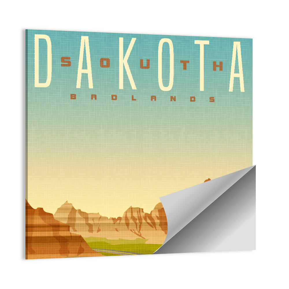 South Dakota Badlands Travel Sticker Wall Art