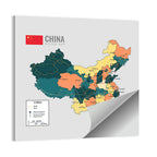 China Political Map Wall Art