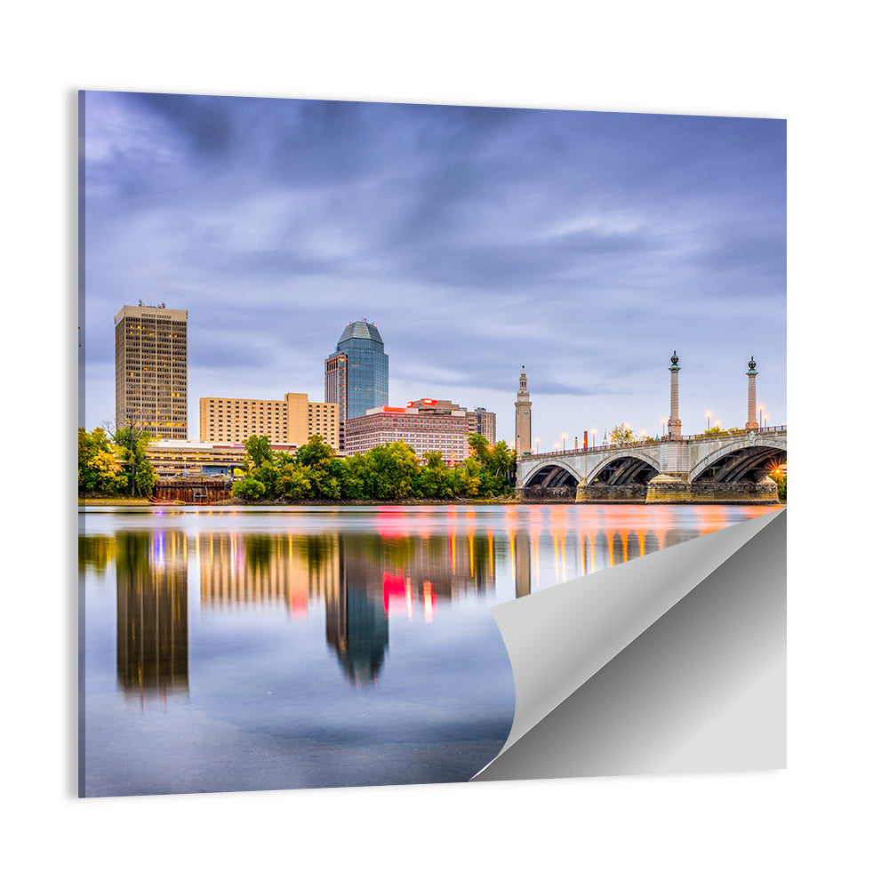 Springfield Skyline with Memorial Bridge Wall Art