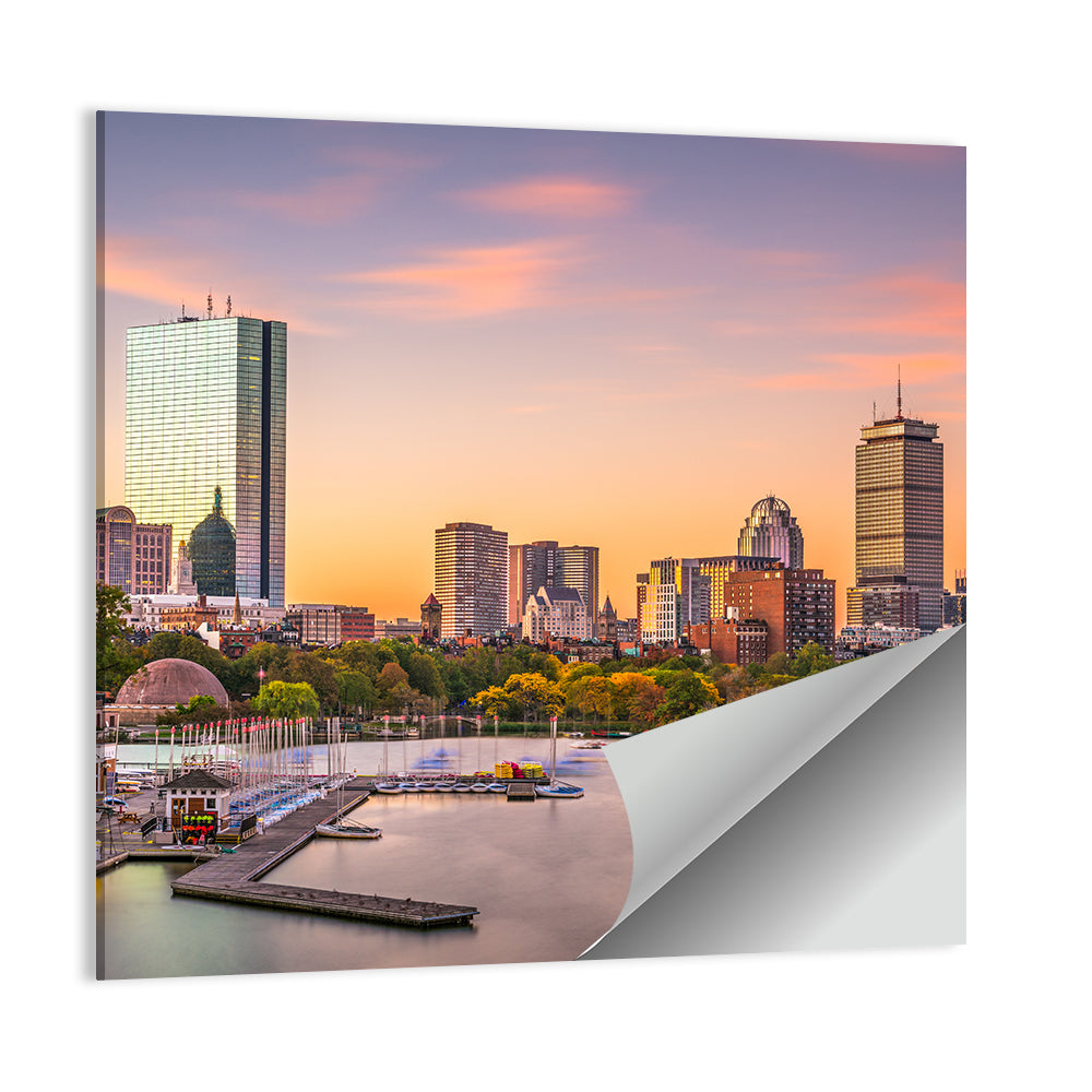 Boston Skyline at Sunset Wall Art
