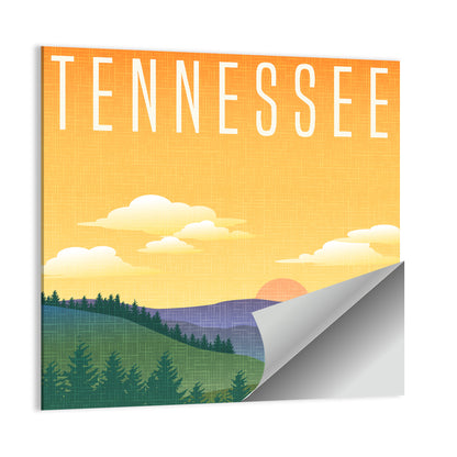 Tennessee Sunset Travel Illustration Wall Art