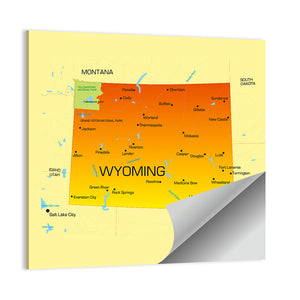 Wyoming State Map Wall Art