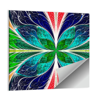 Stained Glass Fractal Floral Pattern Wall Art