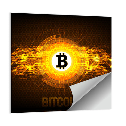 Futuristic Bitcoin Circuit Wall Art
