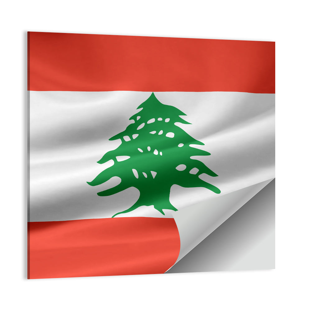 Lebanon Flag with Cedar Emblem Wall Art