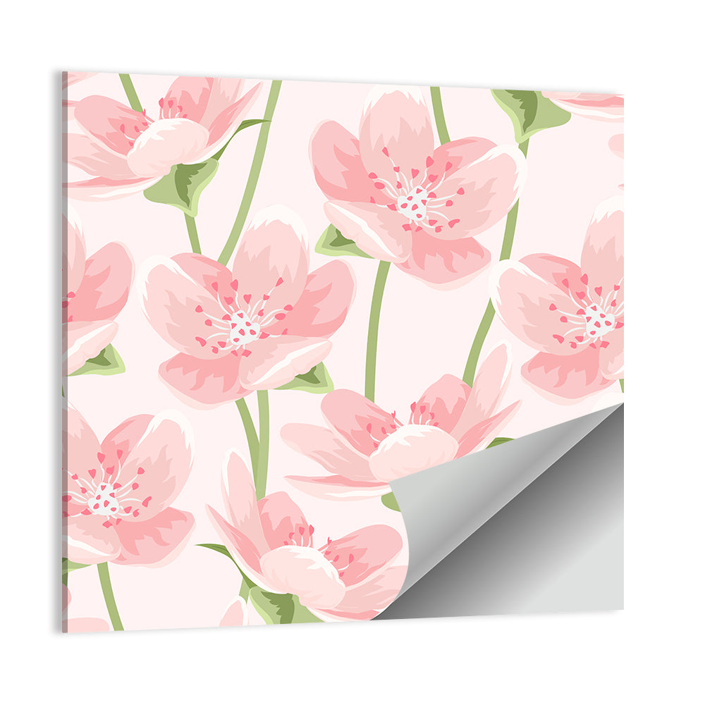 Spring Pink Sakura Magnolia Pattern Wall Art