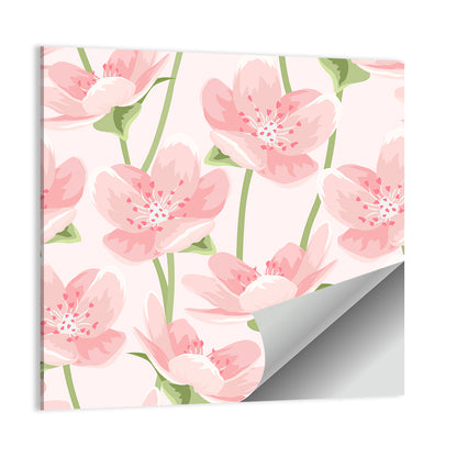 Spring Pink Sakura Magnolia Pattern Wall Art