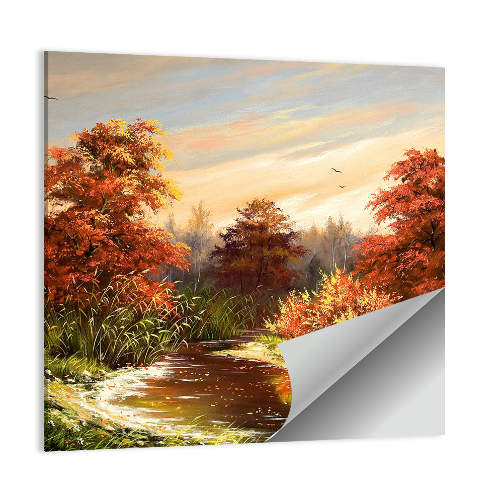 Winding Autumn River Wall Art