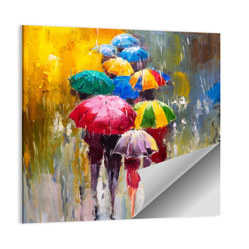 Rain Soaked Cityscape Oil Painting Wall Art