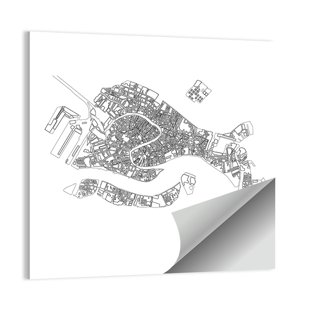 Venice City Map Wall Art