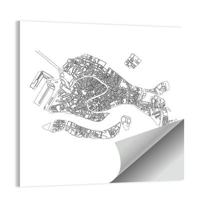Venice City Map Wall Art