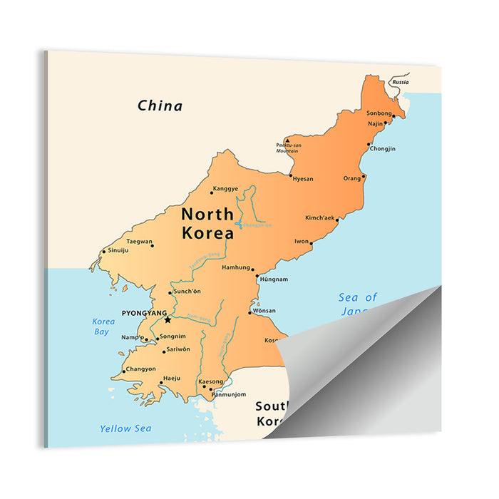 North Korea Political Map Wall Art as a poster print