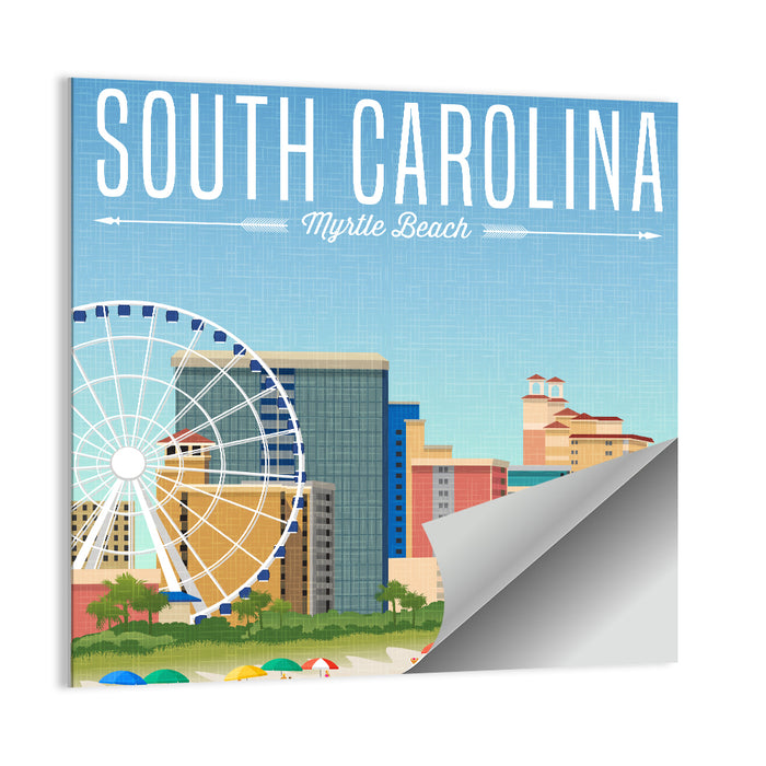 Myrtle Beach Travel Graphic Wall Art as a poster print