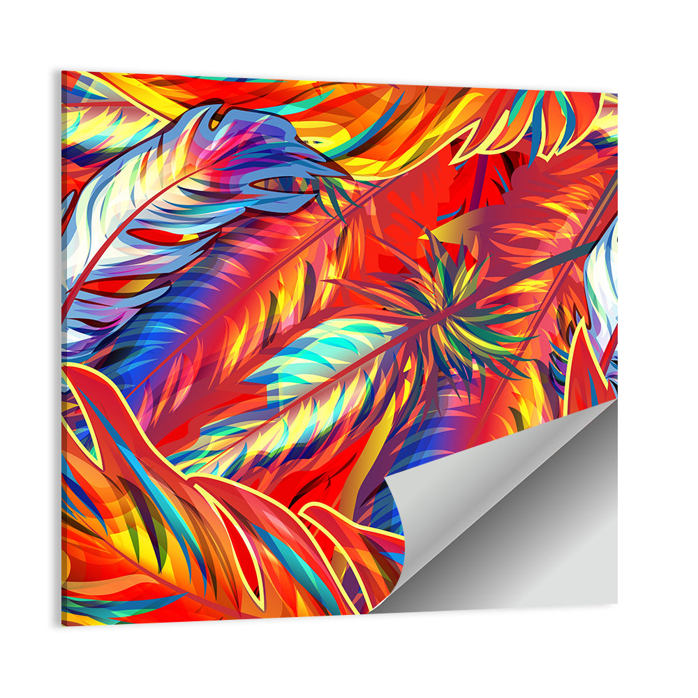 Layered Exotic Feathers Wall Art