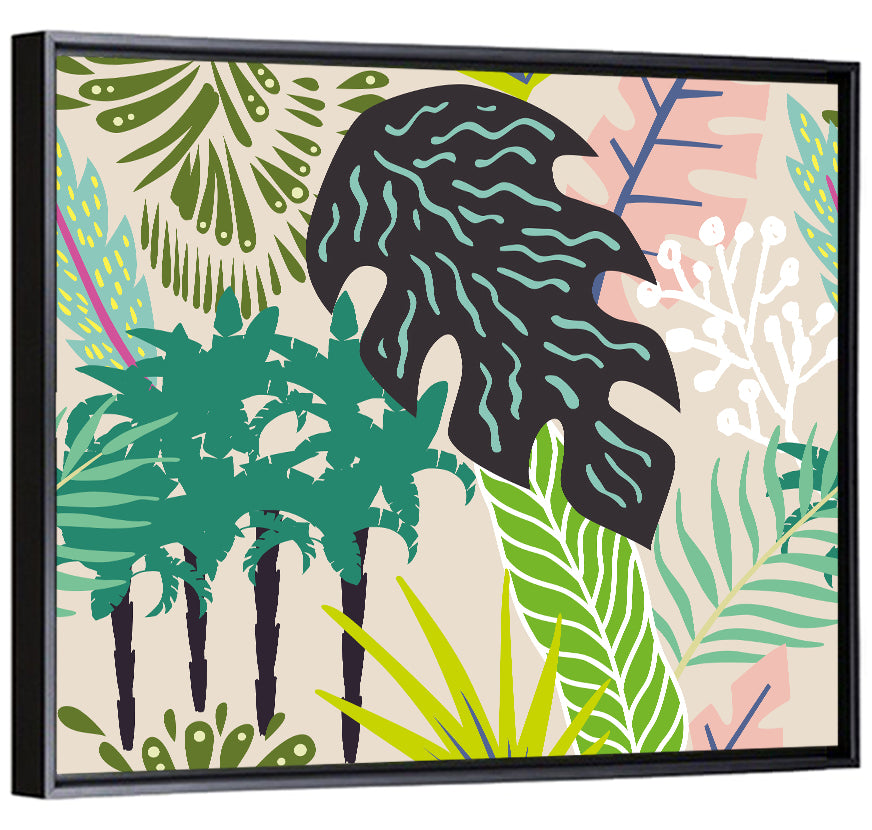 Leaves and Palm Trees Abstract Wall Art