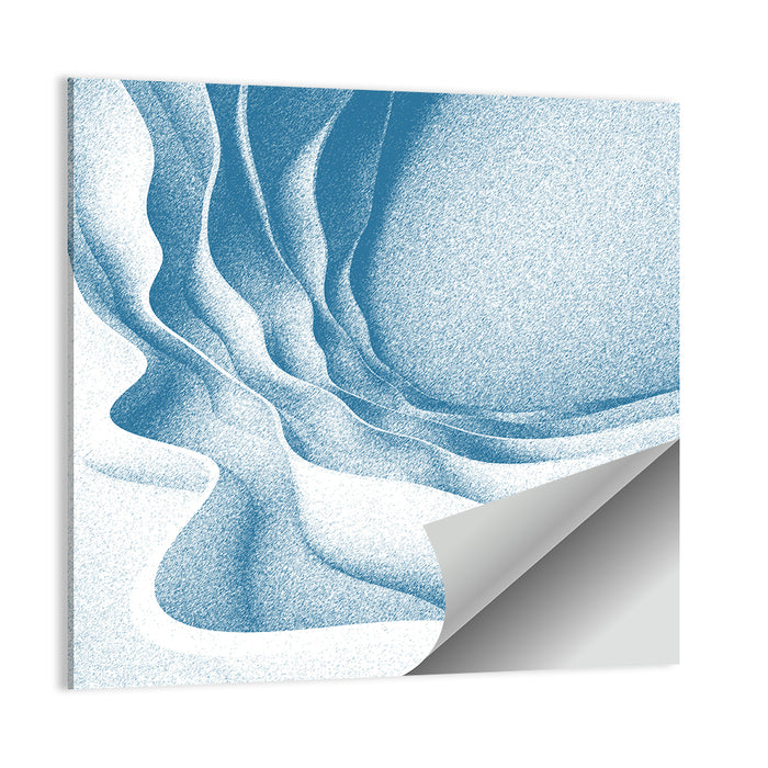 Blue Topographical Waves Wall Art as a poster print