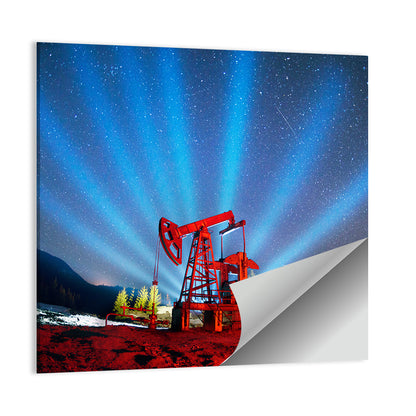 Starry Night Oil Pump Jack Wall Art