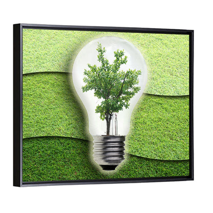 Light Bulb Tree Earth Concept Wall Art