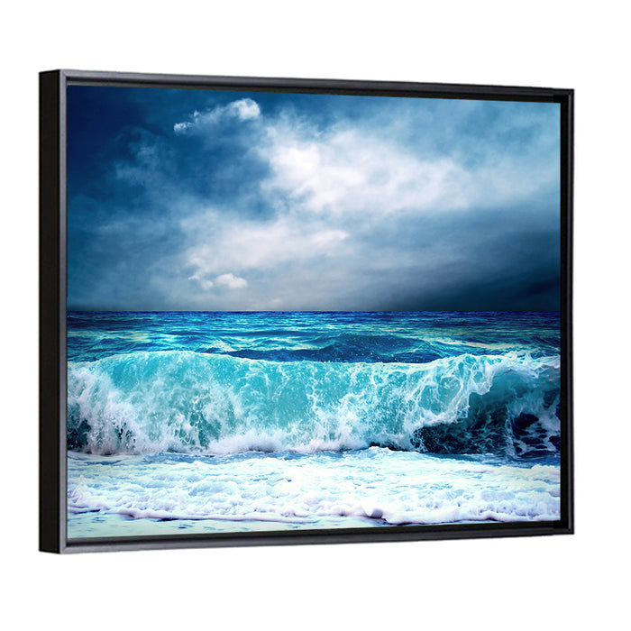 Storm Seascape Wall Art as a framed canvas