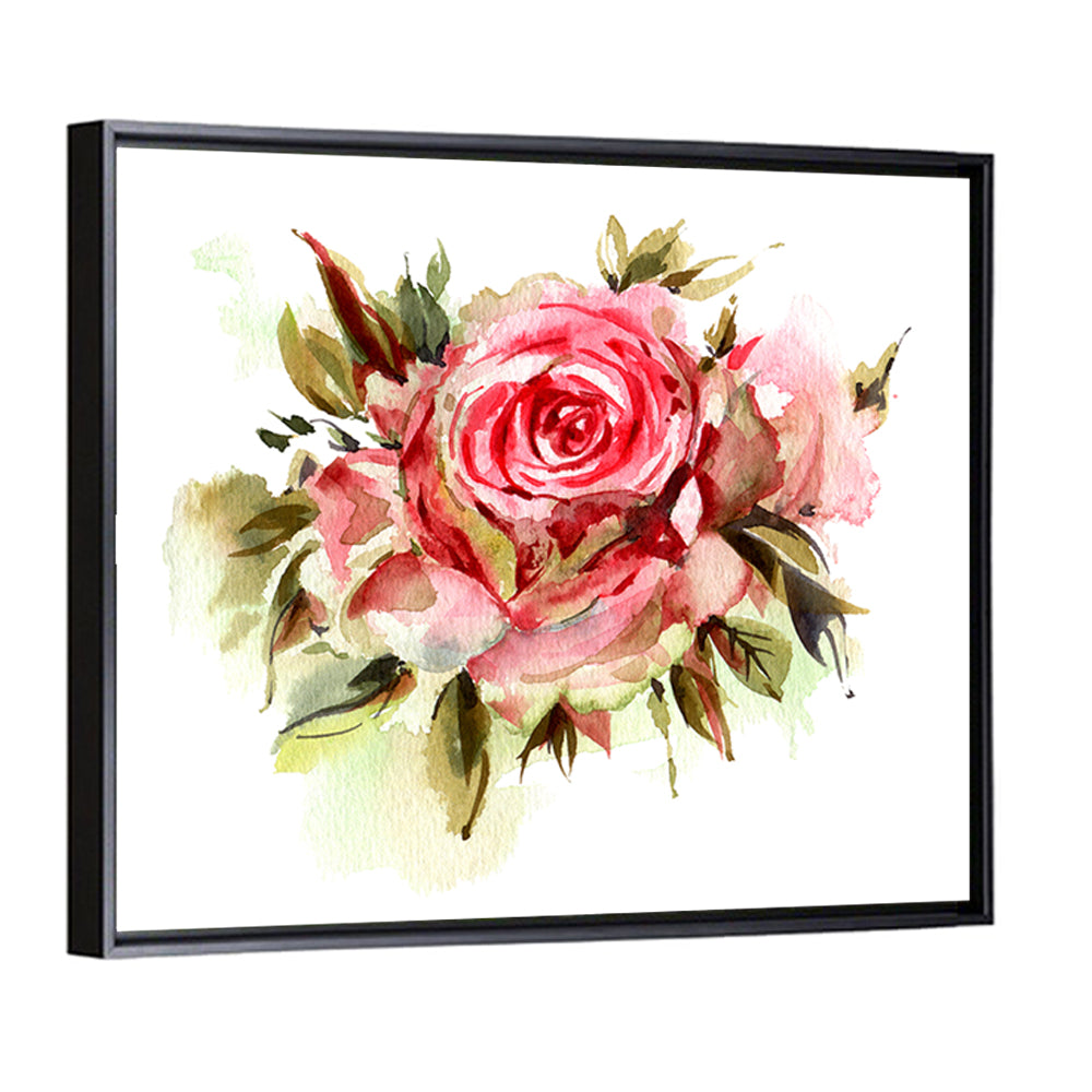 Single Bloom Rose Watercolor Wall Art