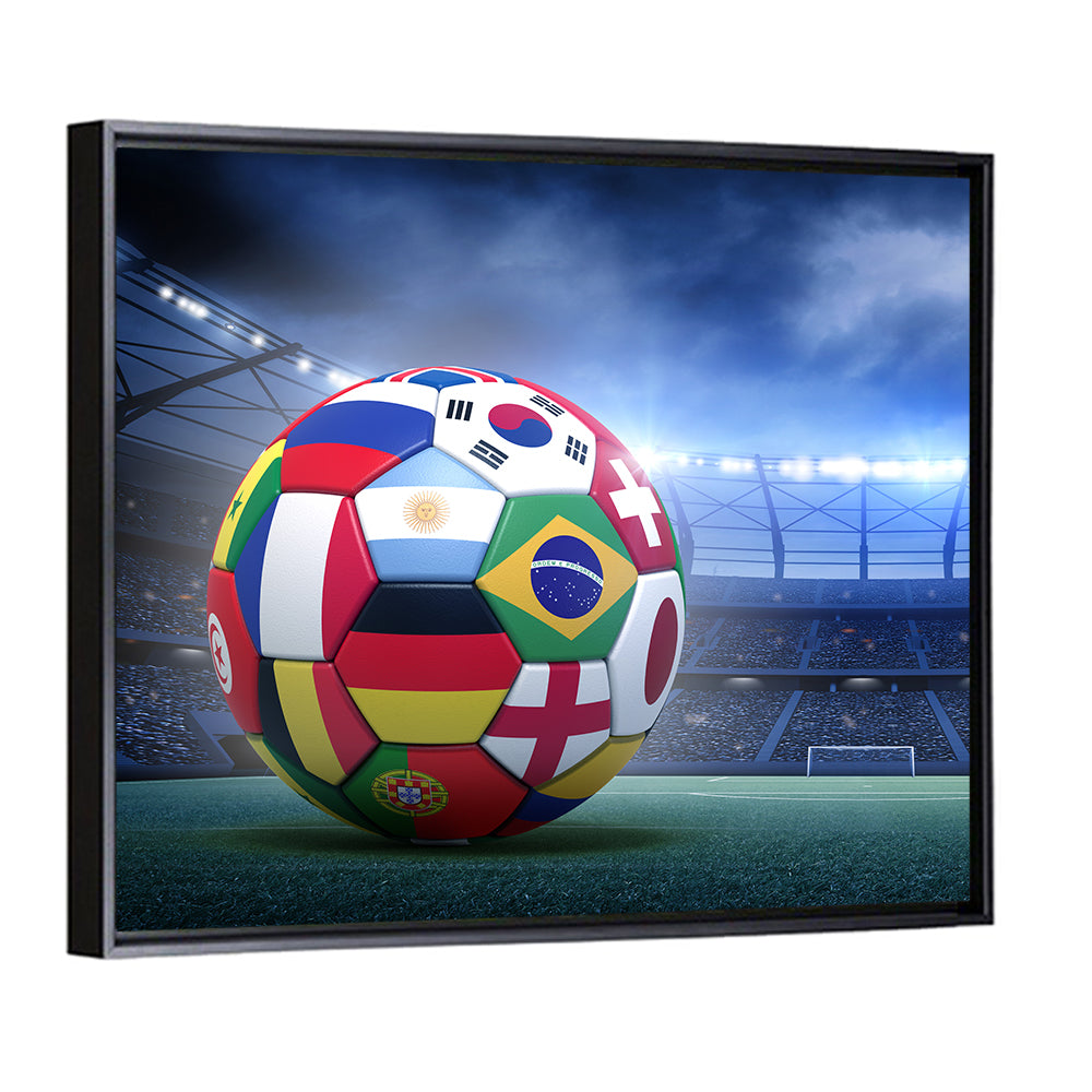Soccer Ball on Stadium Pitch Wall Art
