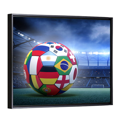 Soccer Ball on Stadium Pitch Wall Art