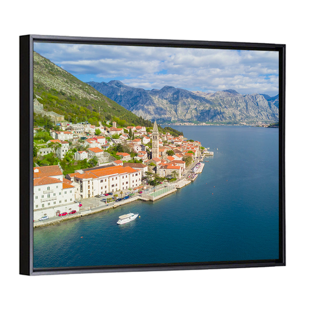Perast Aerial Coastal View Wall Art