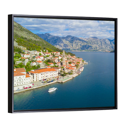Perast Aerial Coastal View Wall Art