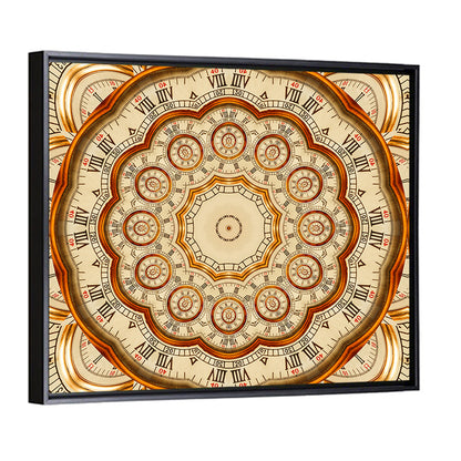 Antique Golden Clock Mandala Wall Art